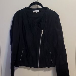 Calvin Klein Like New Moto Jacket with Eyelet Panel